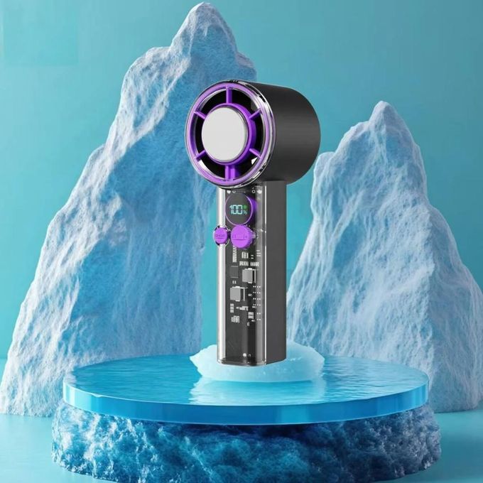 Turbo Jet Handheld Fan – Rechargeable, LED Display, 100 Speed Levels