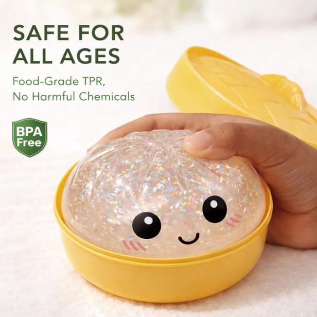 Mystery Dumpling Squishy Toy Box | Glitter Sensory Stress Ball Fidget Toy (1 Pc)