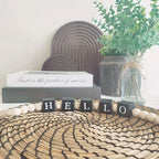 Wooden Bead Garland with Tassels – 27 Inch Family Home Decor Chain for Tabletop, Shelf & Hanging