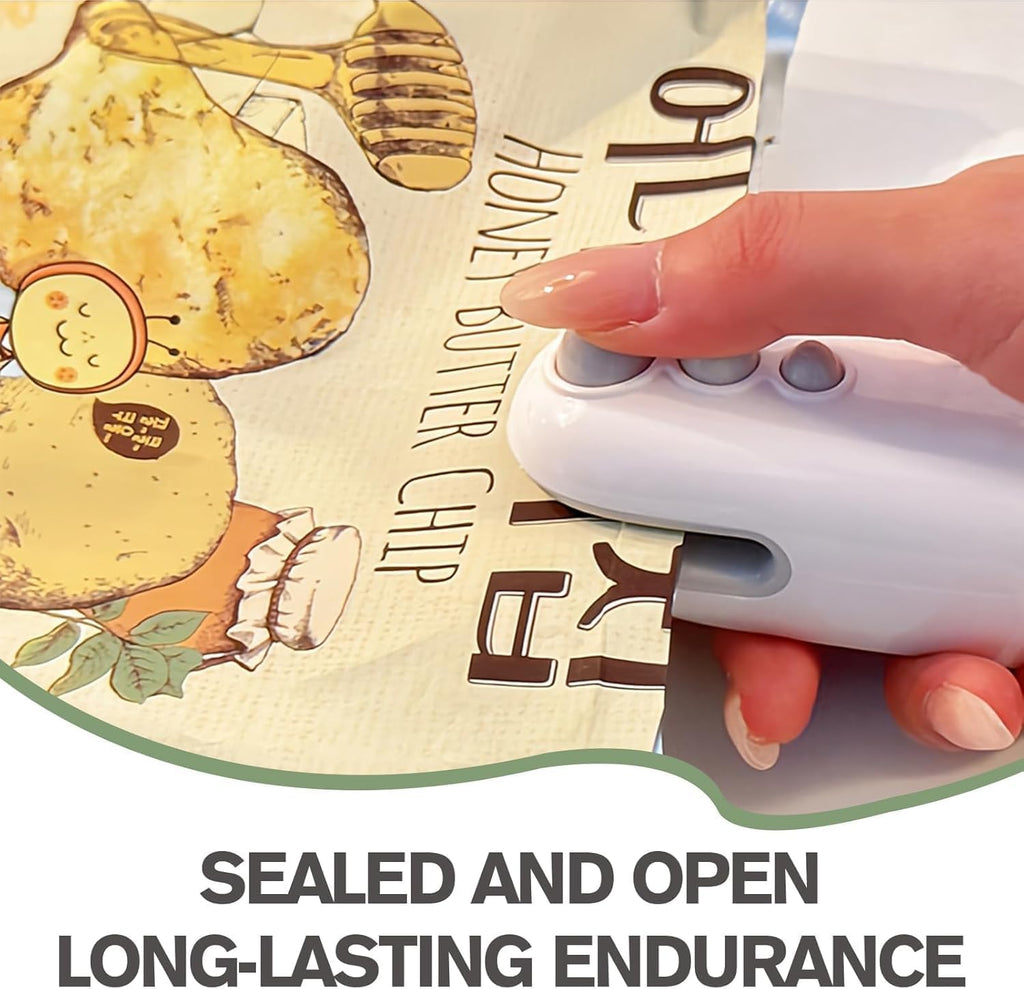 2-in-1 Mini Bag Sealer & Cutter – USB Rechargeable Snack Bag Sealer