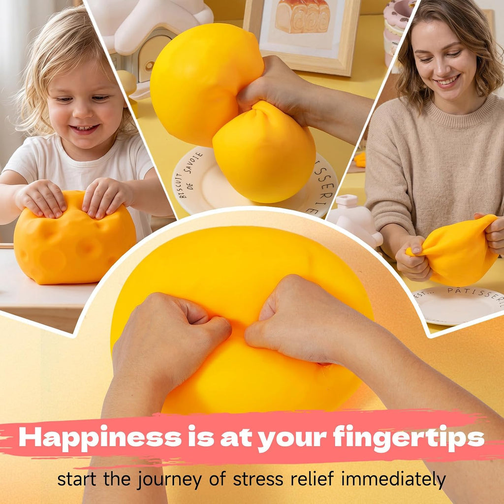Cheese Squishy Stress Relief Toy | Soft Squeeze Sensory Fidget Toy for Kids & Adults – Slow Rising Stress Ball