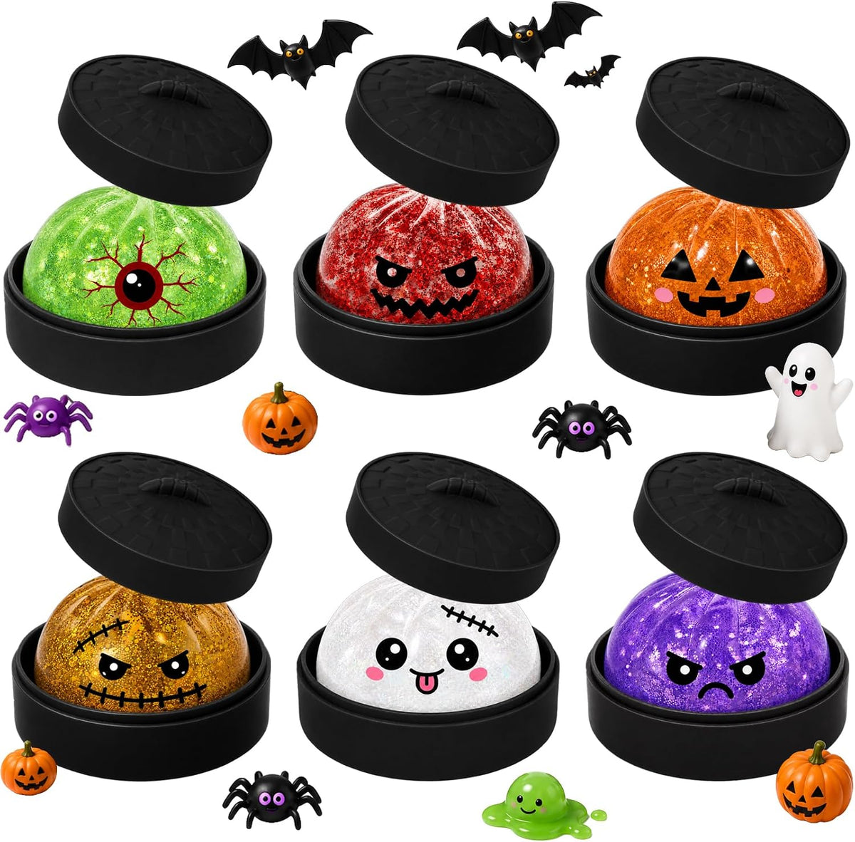 Halloween Glitter Squishy Pumpkin Toy | Spooky Squeeze Toy Gift, 1Pc