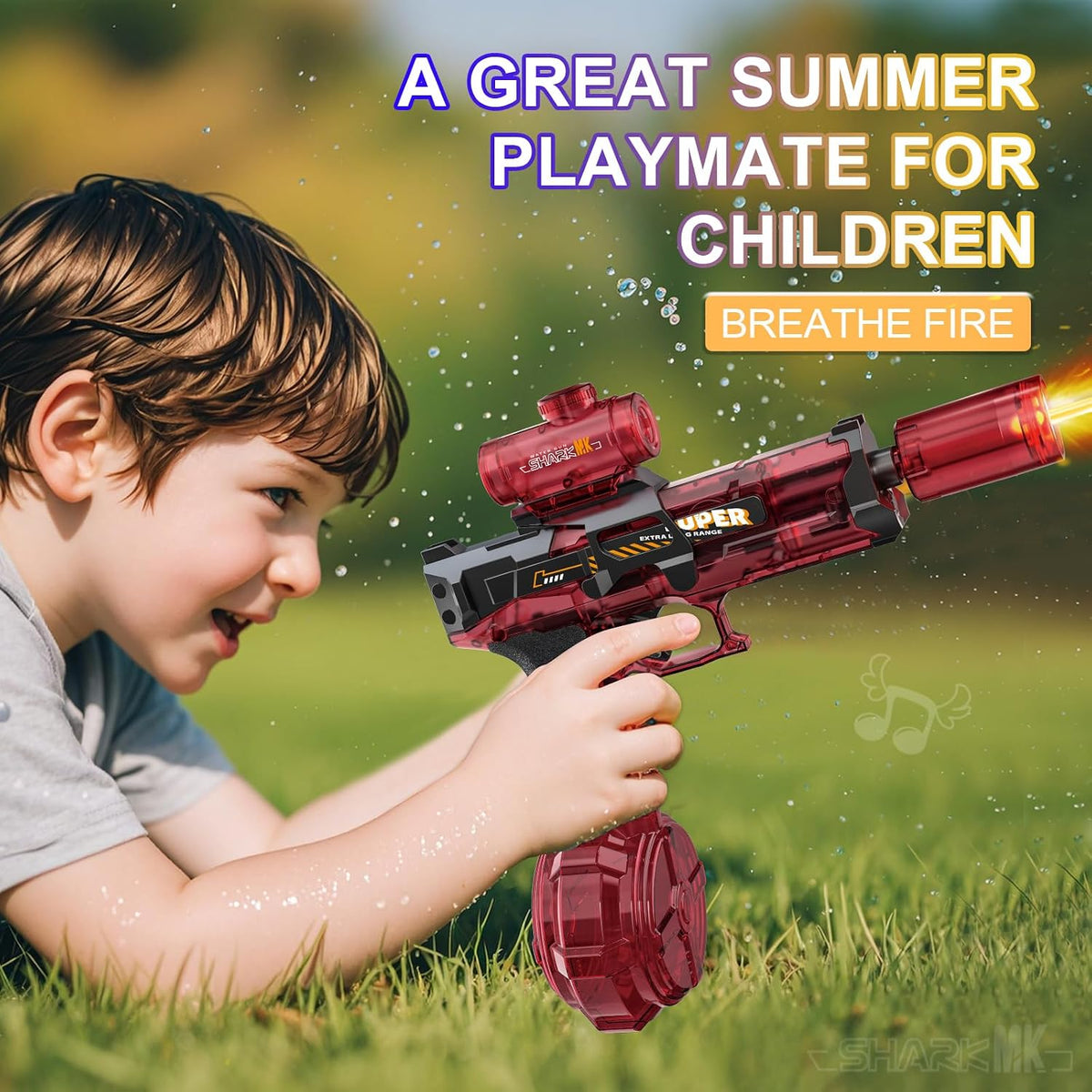 Electric Water Gun with Red Dot Sight, Goggles & Extra Tank – Automatic Blaster Toy for Kids & Adults
