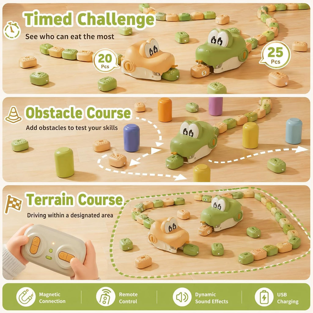 RC Magnetic Greedy Snake Game with Lights & Music, Wireless Remote, Ages 3+