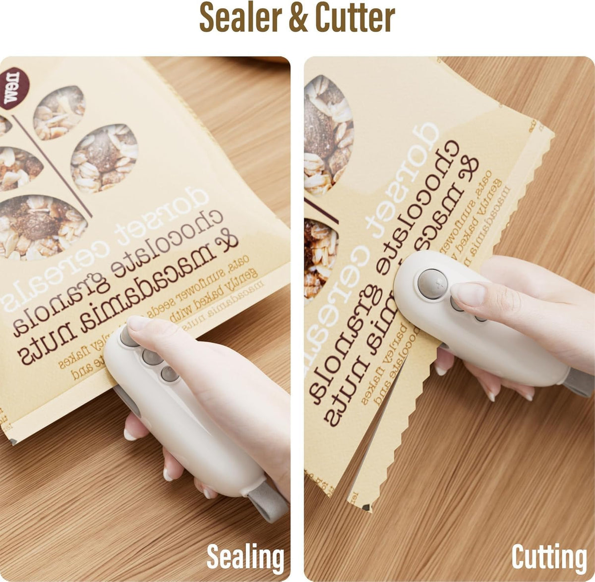 2-in-1 Mini Bag Sealer & Cutter – USB Rechargeable Snack Bag Sealer