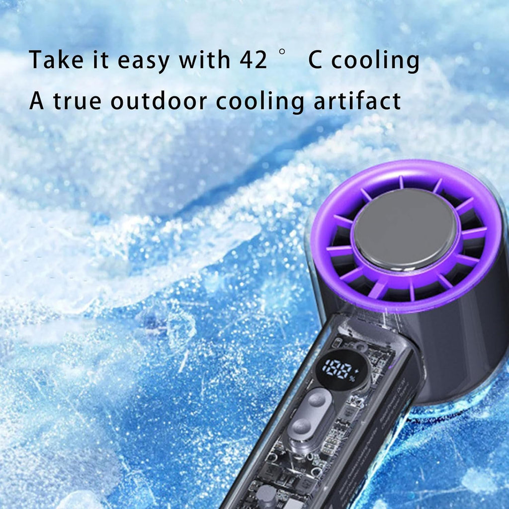 Turbo Jet Handheld Fan – Rechargeable, LED Display, 100 Speed Levels