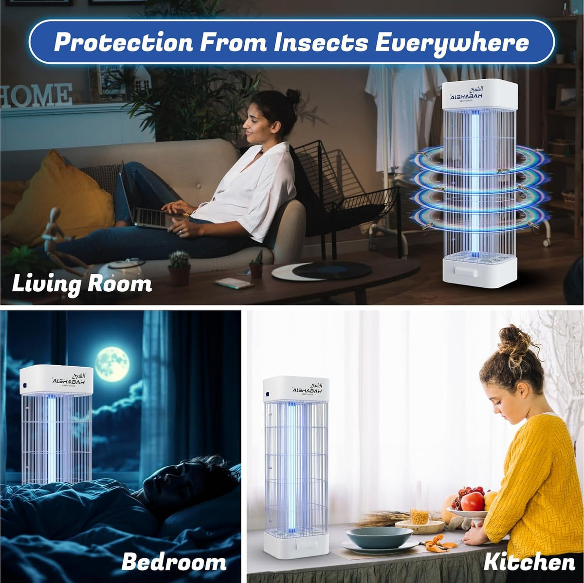 Mosquito Killer, 3800V Smart Killer Mosquito Lamp with 15W UV Light