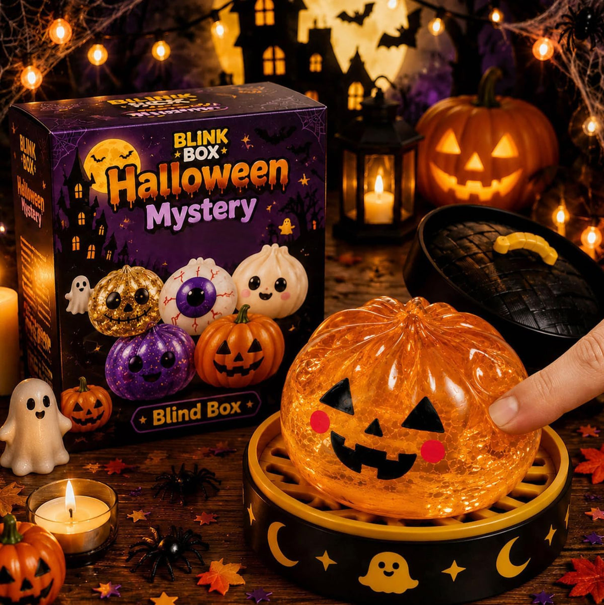 Halloween Glitter Squishy Pumpkin Toy | Spooky Squeeze Toy Gift, 1Pc