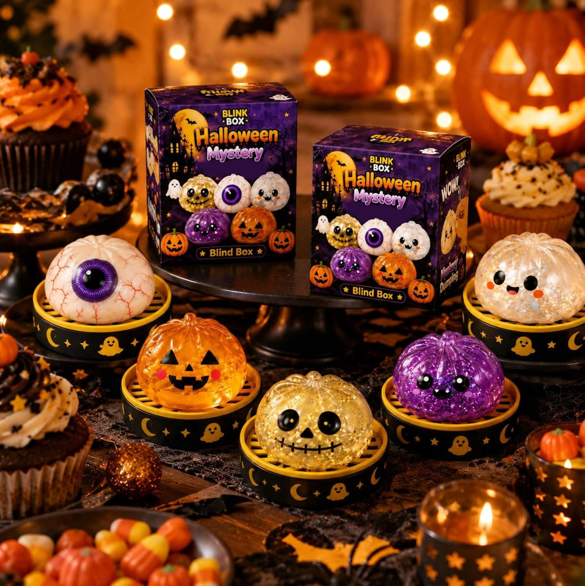 Halloween Glitter Squishy Pumpkin Toy | Spooky Squeeze Toy Gift, 1Pc