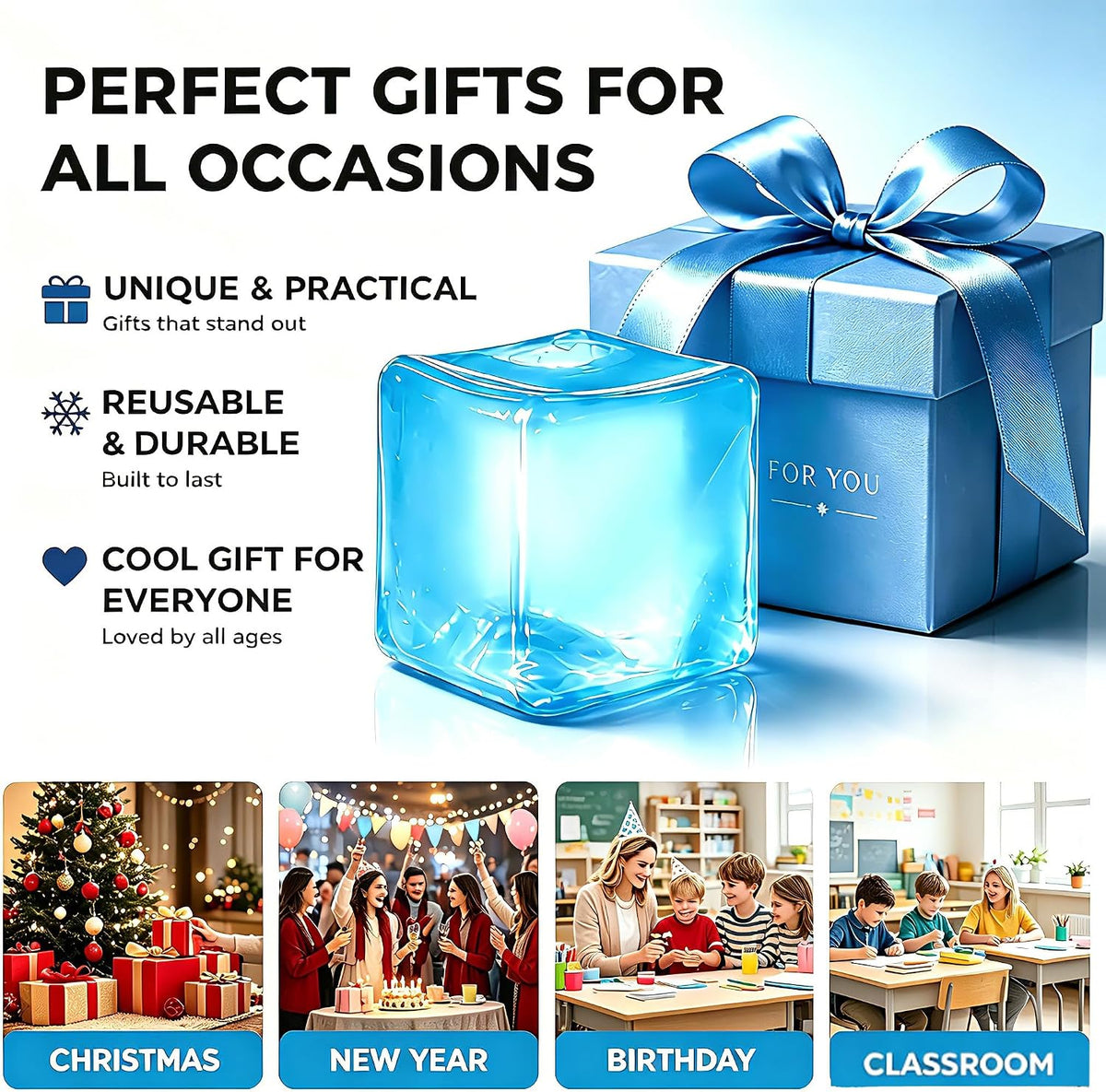 Square Stress Relief Cube – Sensory Fidget Toy for Stress, Focus & Relaxation – Portable, Durable & Non-Toxic