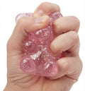 Sparkly Pink Gummy Bear Stress Relief Squeeze Toy – Sensory Fidget Ball with Gold Glitter