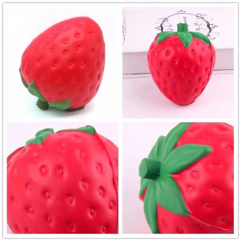 Cute Strawberry Squishy Stress Relief Toy – Soft, Kawaii Squeeze Toy for Kids & Adults – Perfect Desk Deco