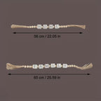 Wooden Bead Garland with Tassels – 27 Inch Family Home Decor Chain for Tabletop, Shelf & Hanging