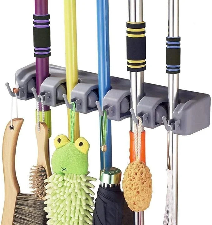 Wall Mounted Broom Holder | Mop & Tool Organizer