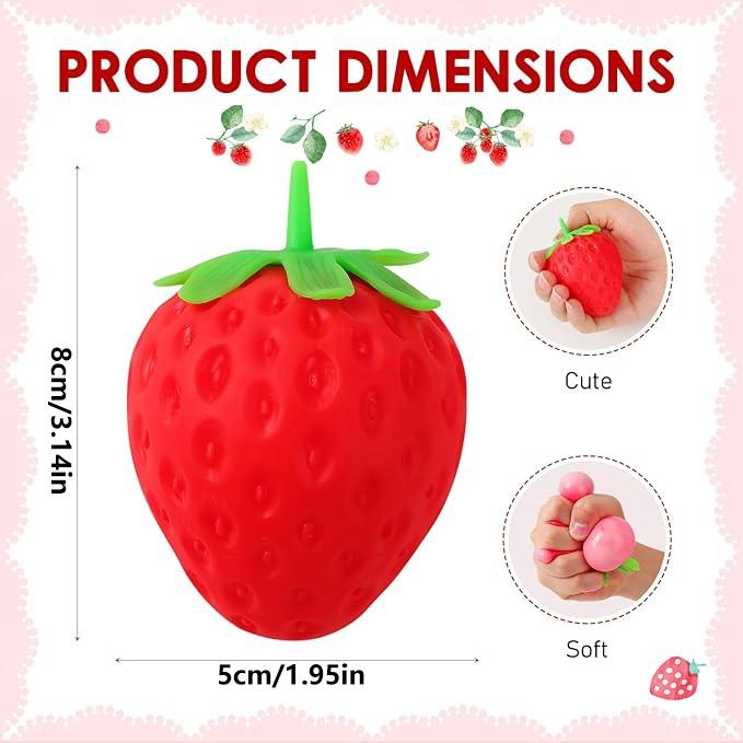 Cute Strawberry Squishy Stress Relief Toy – Soft, Kawaii Squeeze Toy for Kids & Adults – Perfect Desk Deco