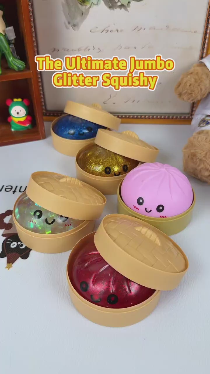 Mystery Dumpling Squishy Toy Box | Glitter Sensory Stress Ball Fidget Toy (1 Pc)